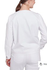 Ruby Rd Ruby Rd White Petite Button-Up Embroidery Detail L/S Jacket
