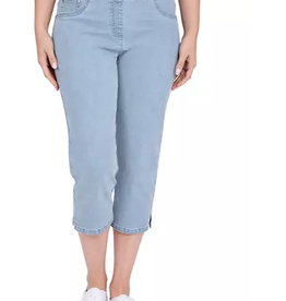 Ruby Rd Ruby Rd Chambray Denim Pull On Capri Pant BR