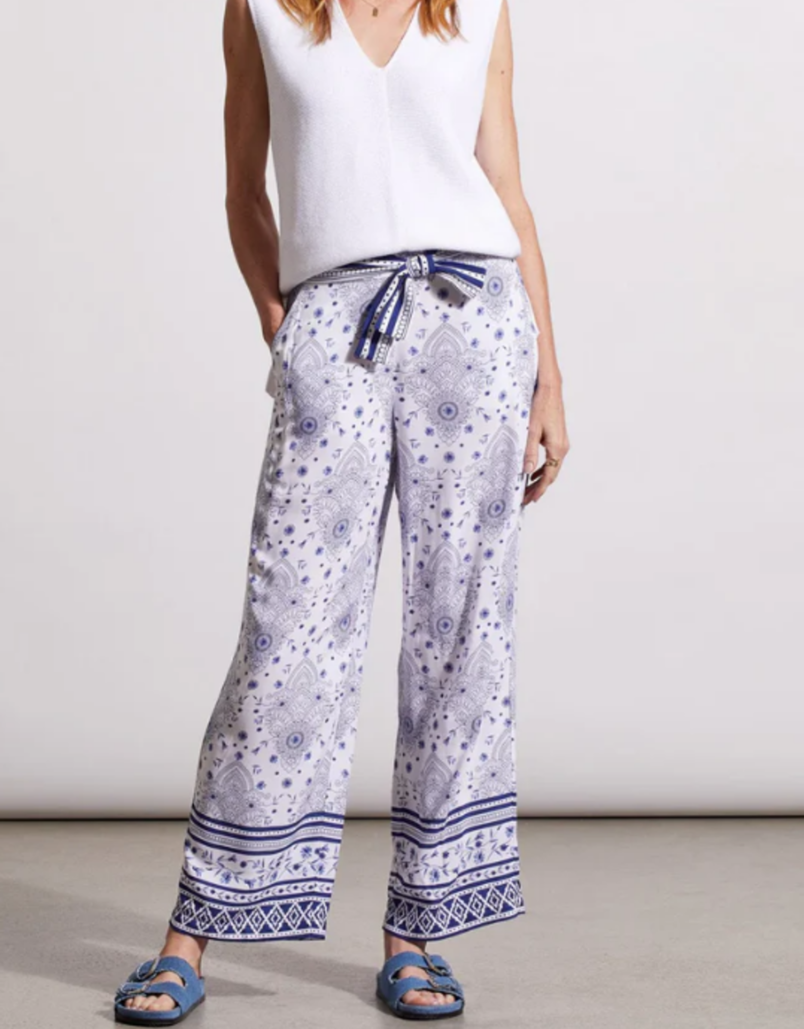 Tribal Tribal Pull On Ankle Pant W/Waistband Tie