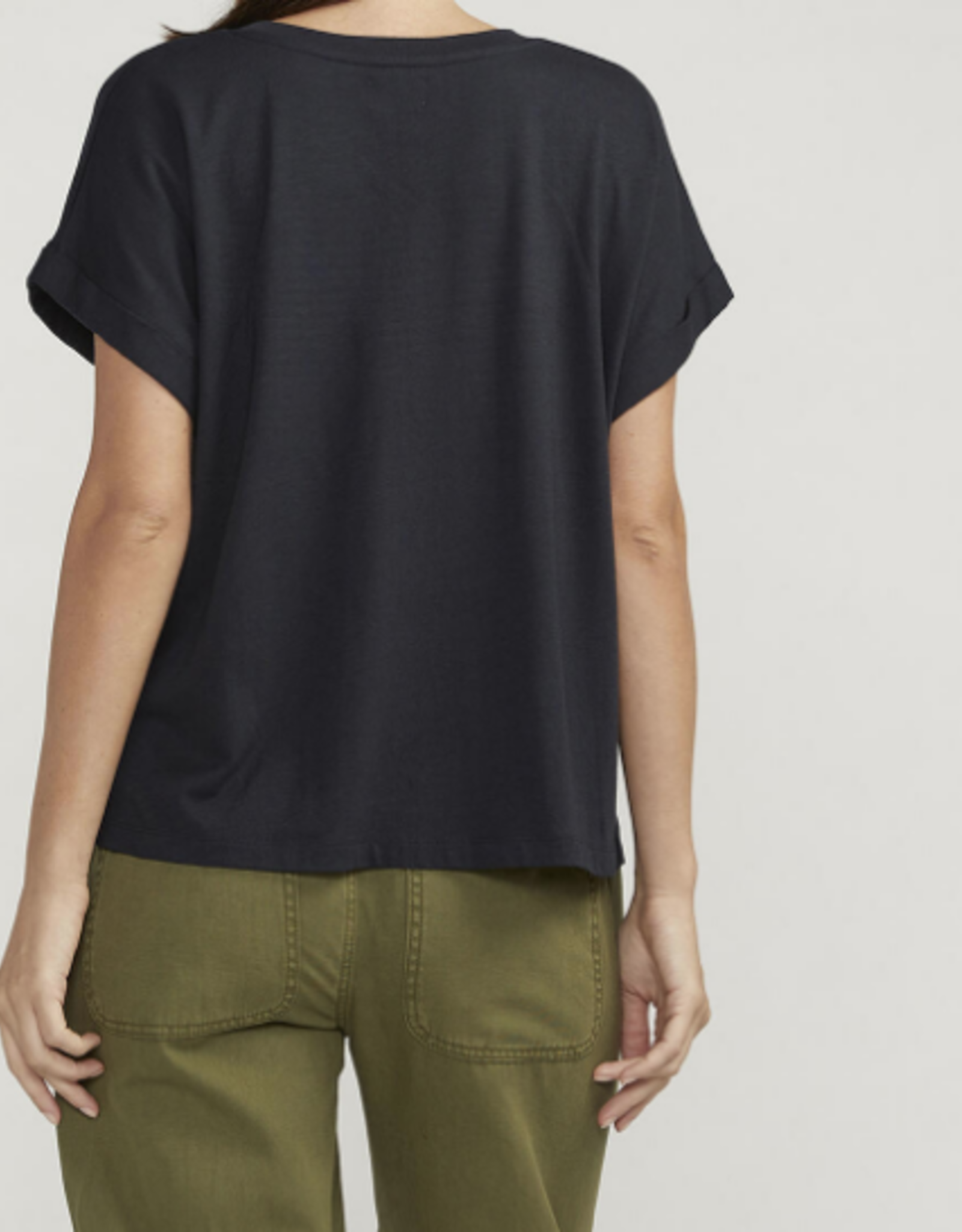 JAG Jag  Black Round Neck S/S Top