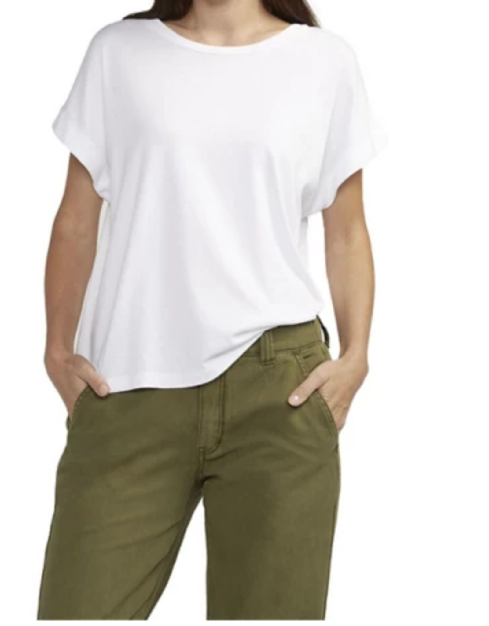 JAG Jag  White Round Neck S/S Top