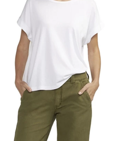 JAG Jag  White Round Neck S/S Top