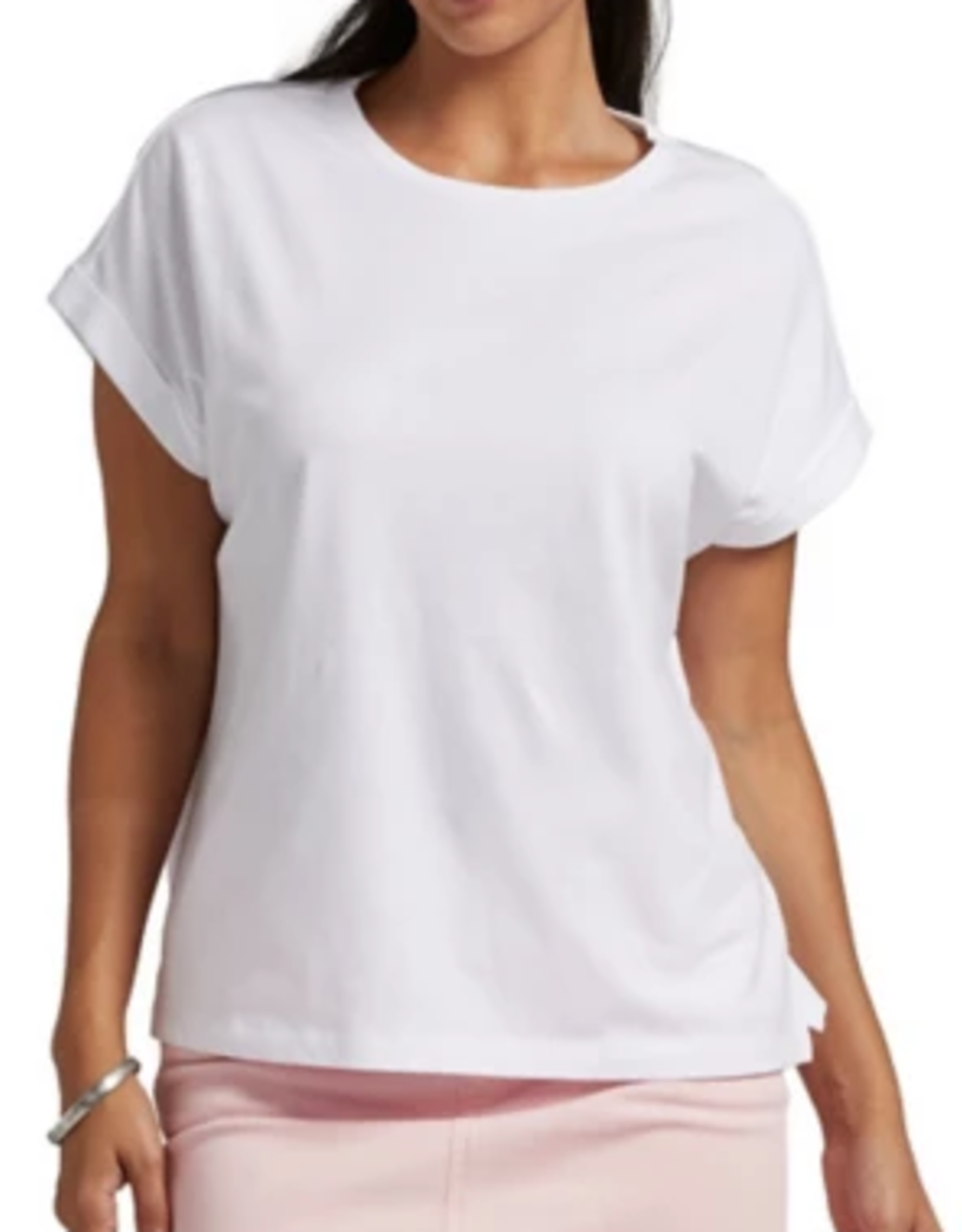 JAG Jag  White Round Neck S/S Top