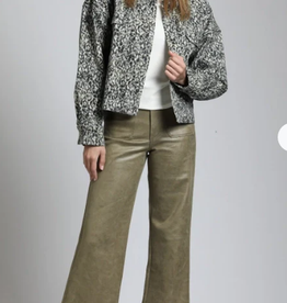 APNY APNY Olive Faux Suede  Ankle Wide Leg Pant CL