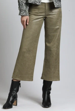 APNY APNY Olive Faux Suede  Ankle Wide Leg Pant CL