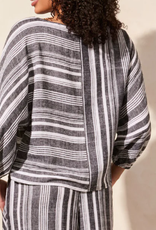 Tribal Tribal  Black/White Boat Neck Dolman Sleeve Top CE
