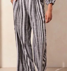 Tribal Tribal 5753O Black/White Pull On Pant Flowy Wide Leg CE