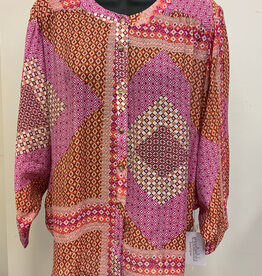 Tribal Tribal Passion Fruit Round Neck Dolman Sleeve Top CE