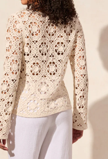 Tribal Tribal Cocomilk V-Neck Bell Sleeve Crochet Top CE