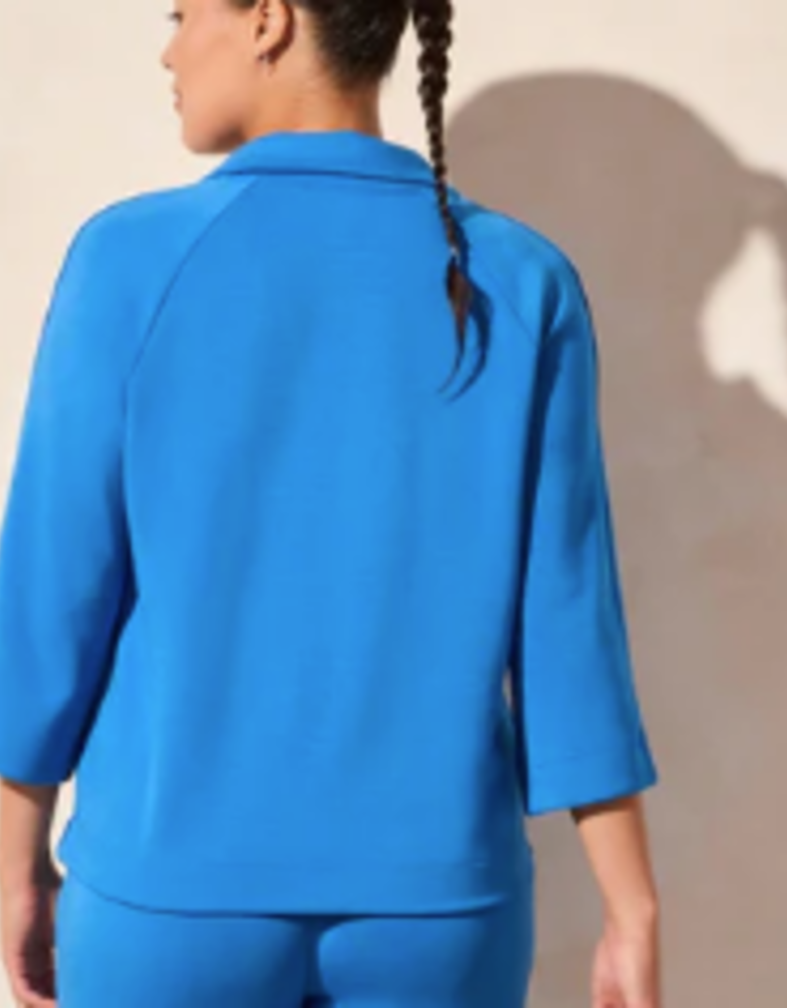 Tribal Tribal Riviera TECHNO LUX  Johnny Collar Polo 3/4 Sleeve Top AR