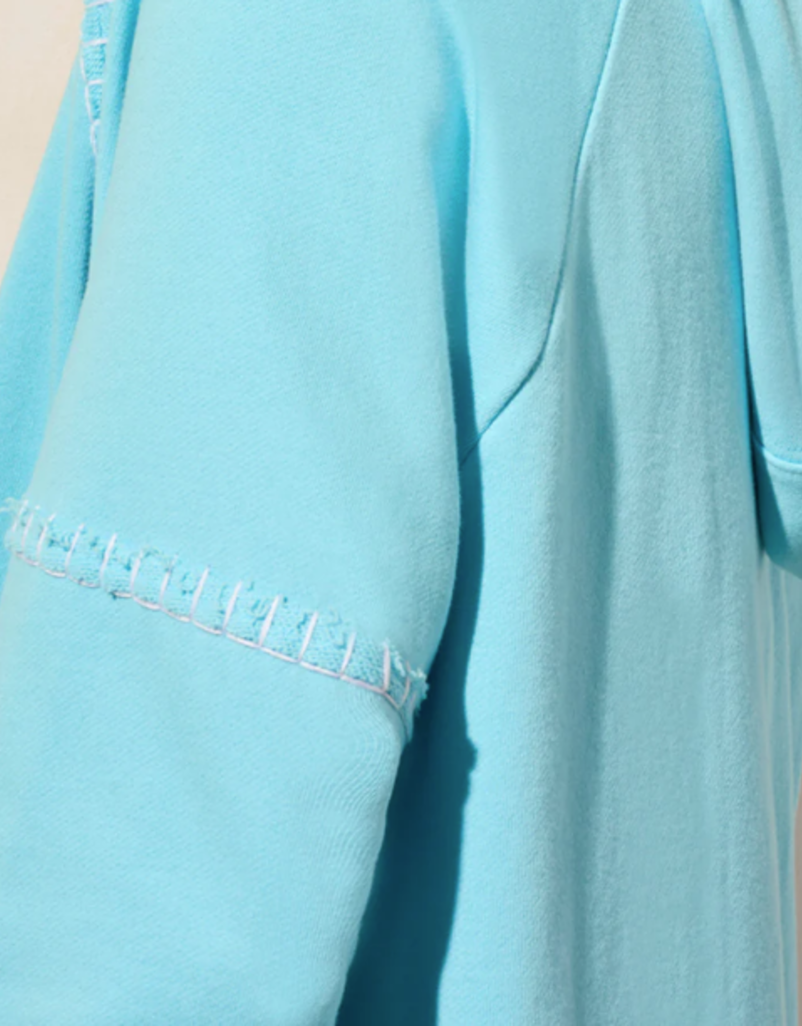 Tribal Tribal Aqua Hoody L/S Contrast Stitching Detail Top CE