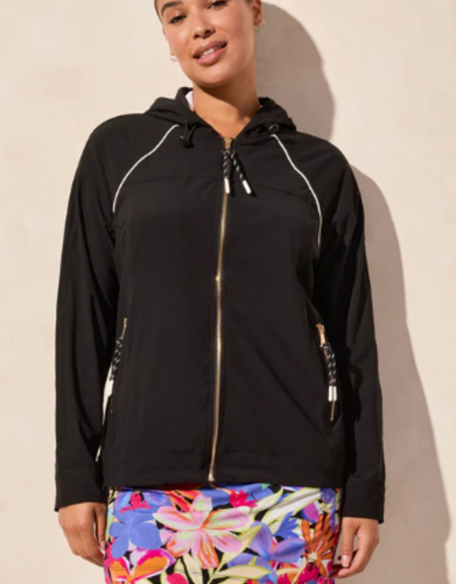 Tribal Tribal Black Hooded L/S Zip Up Jacket HE