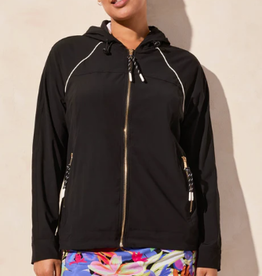 Tribal Tribal Black Hooded L/S Zip Up Jacket HE