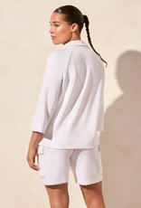 Tribal Tribal White Henley W/ Side Slits 3/4 Sleeve AR