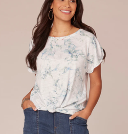 Democracy Democracy Round neck S/S Twist Knot Detail Petite Top BR