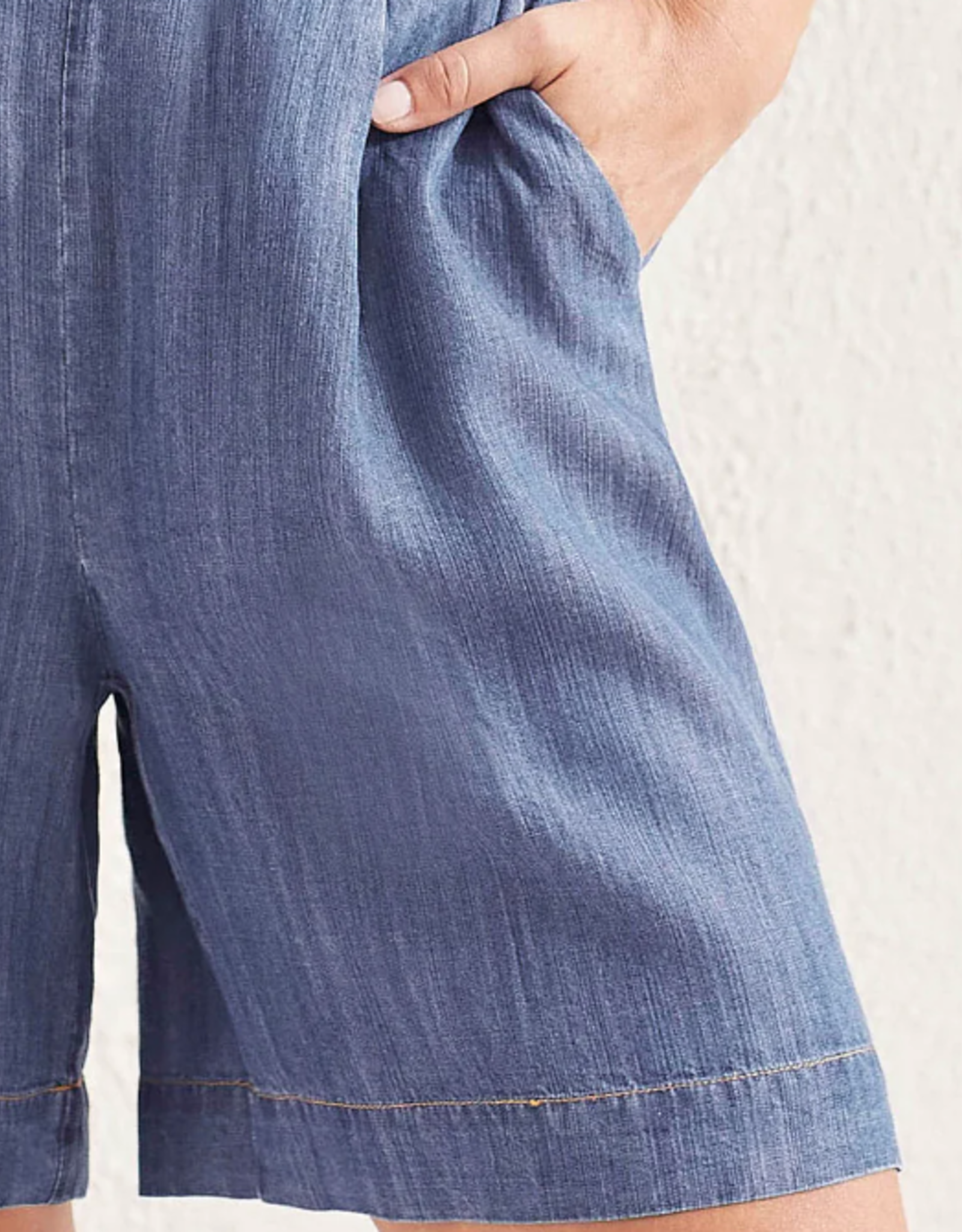 Tribal Tribal  Dark Chambray  Flowly Pull On Short AL