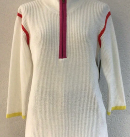 Multiples Multiples  Multi Color Collar 3/4 Sleeve Drop Shoulder Top AK