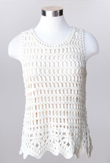 Keren Hart Keren Hart Natural Crochet Sleeveless Crew Neck Tank