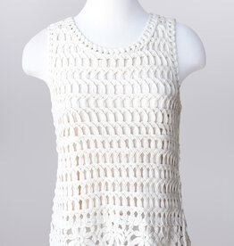 Keren Hart Keren Hart Natural Crochet Sleeveless Crew Neck Tank
