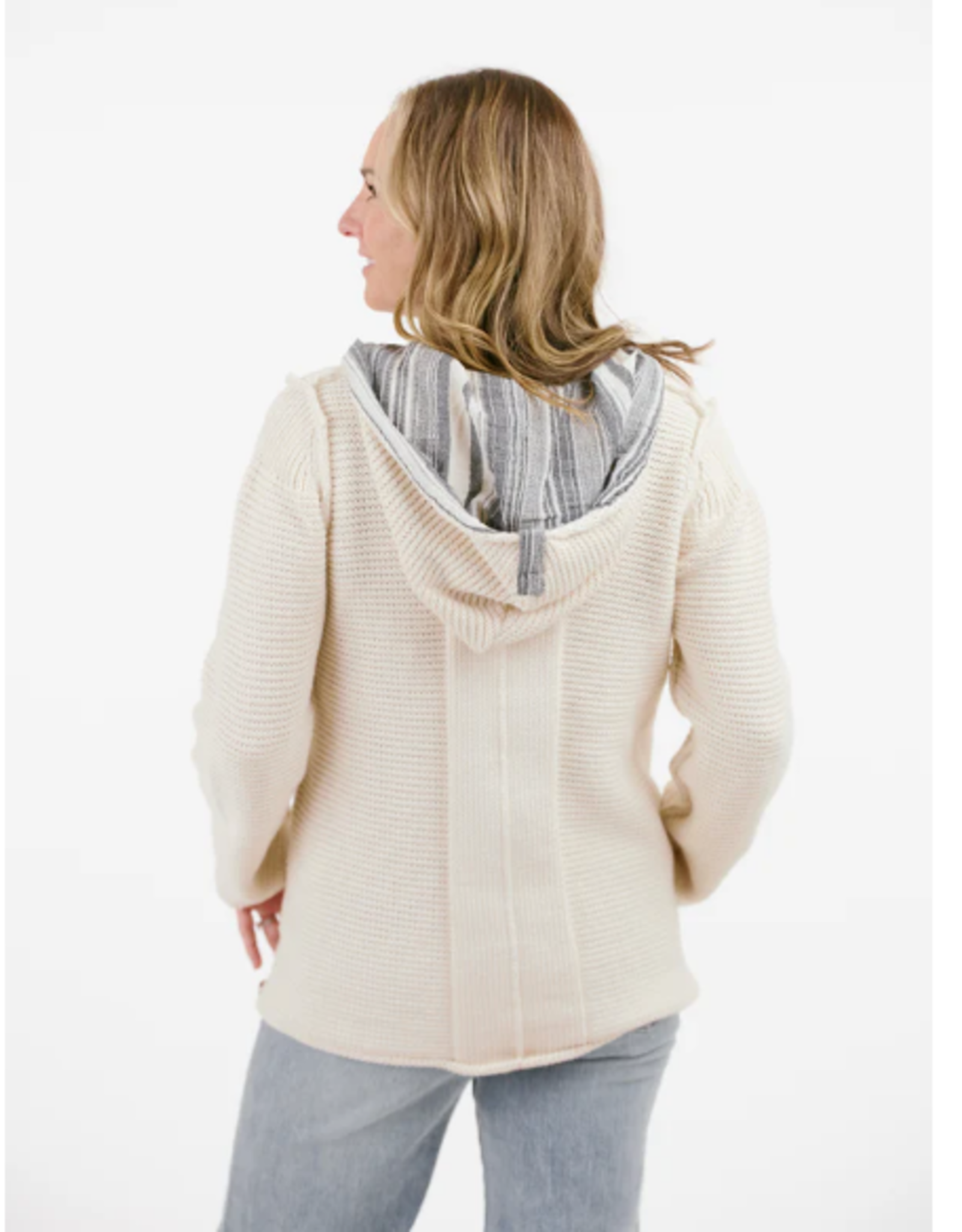 Shannon Passero Shannon Passero Cream Woven/Stripe Interior w/Pockets Cardigan