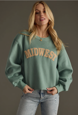 Panache Apparel Panache Apparel Dusty Teal Midwest Long Sleeve Sweatshirt