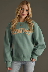 Panache Apparel Panache Apparel Dusty Teal Midwest Long Sleeve Sweatshirt