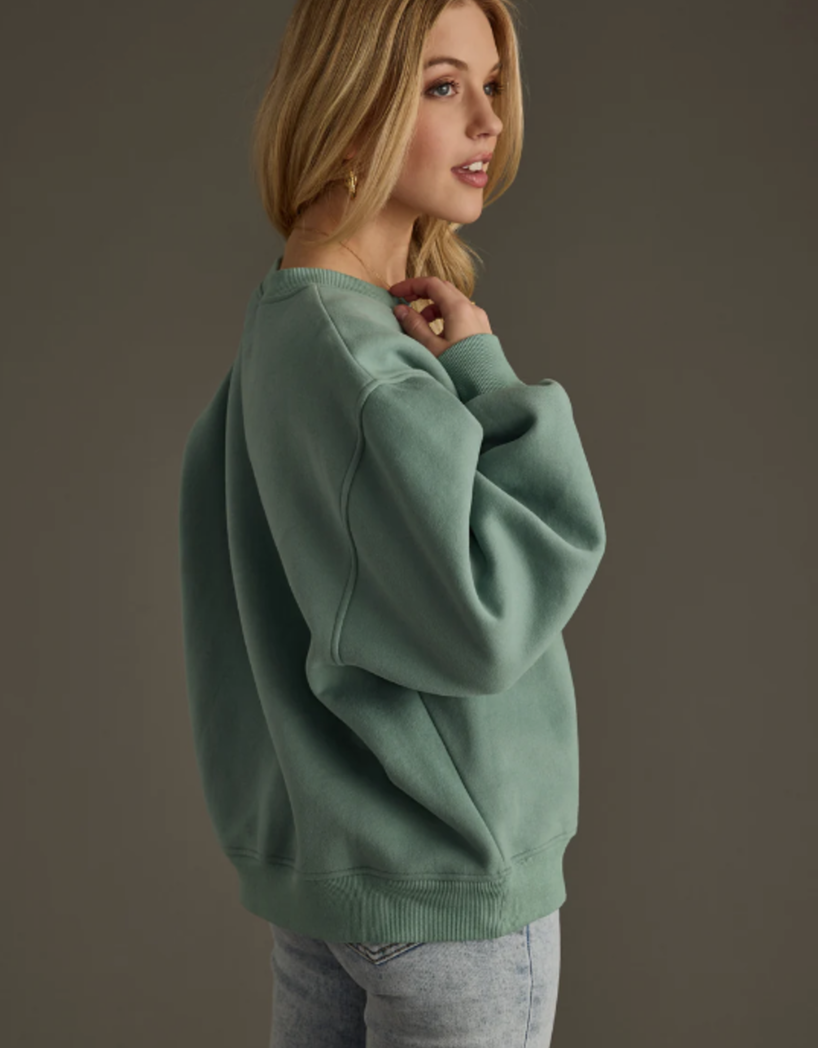 Panache Apparel Panache Apparel Dusty Teal Midwest Long Sleeve Sweatshirt