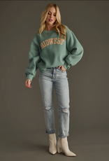 Panache Apparel Panache Apparel Dusty Teal Midwest Long Sleeve Sweatshirt