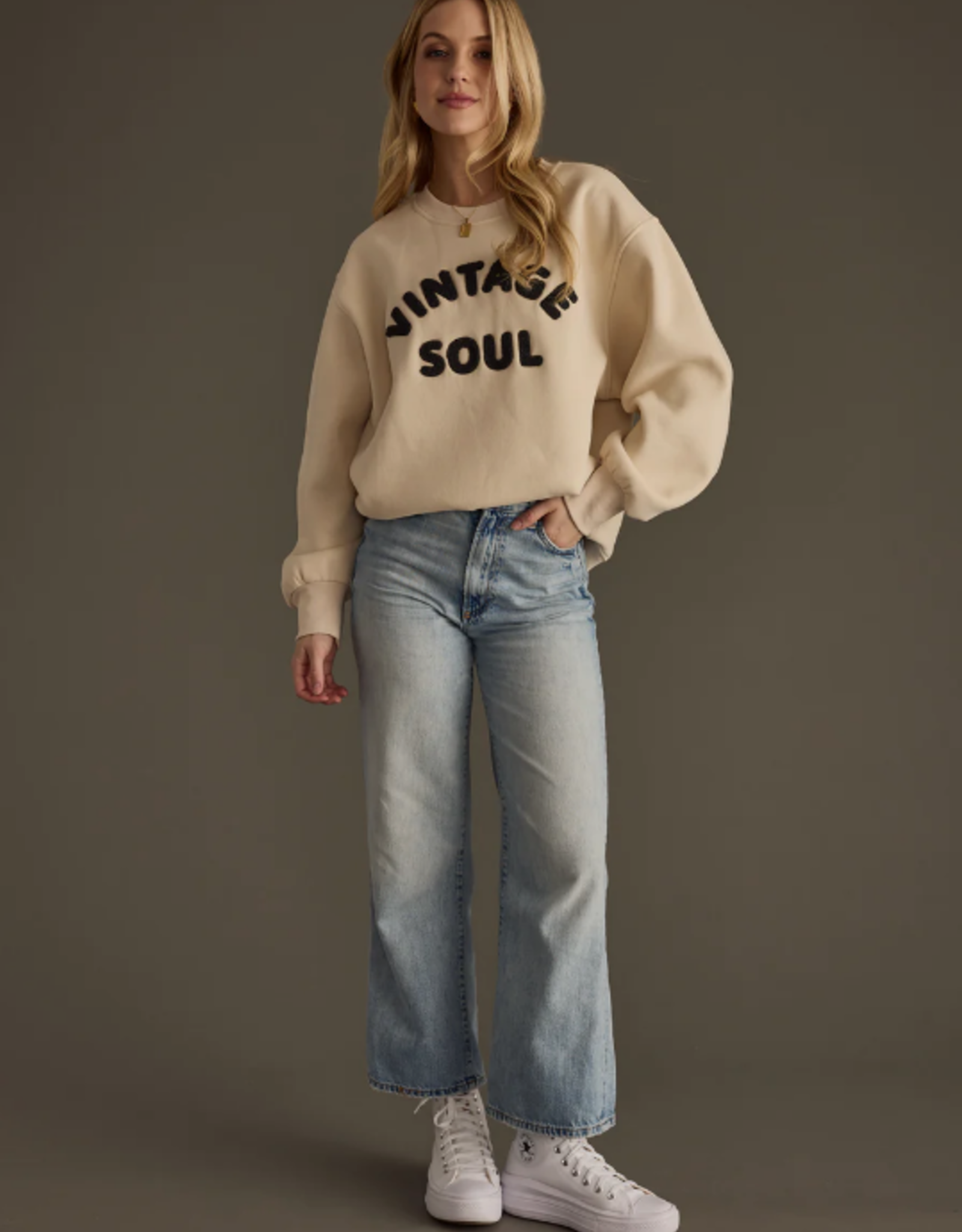 Panache Apparel Panache Apparel Beige Vintage Soul L/S Sweatshirt