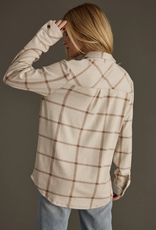 Panache Apparel Panache Apparel Beige/Brown Plaid Button-Up Top