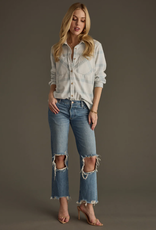Panache Apparel Panache Apparel Dusty Teal/Grey Plaid Button-Up Top