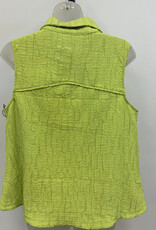 Habitat Olivia Lime Textured Collard Zip-Up Vest w/Pockets