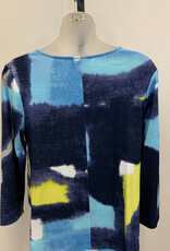 Habitat Olivia Navy/Multi Patch Print Round Neck  3/4 Sleeve