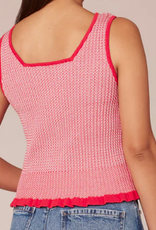 Democracy Democracy Coral  Print  Square Neck Sleeveless Tank LL