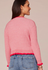 Democracy Democracy  Coral  Print V- Neck L/S  Cardigan AE Democracy Democracy  Coral  Print V- Neck L/S  Cardigan AE