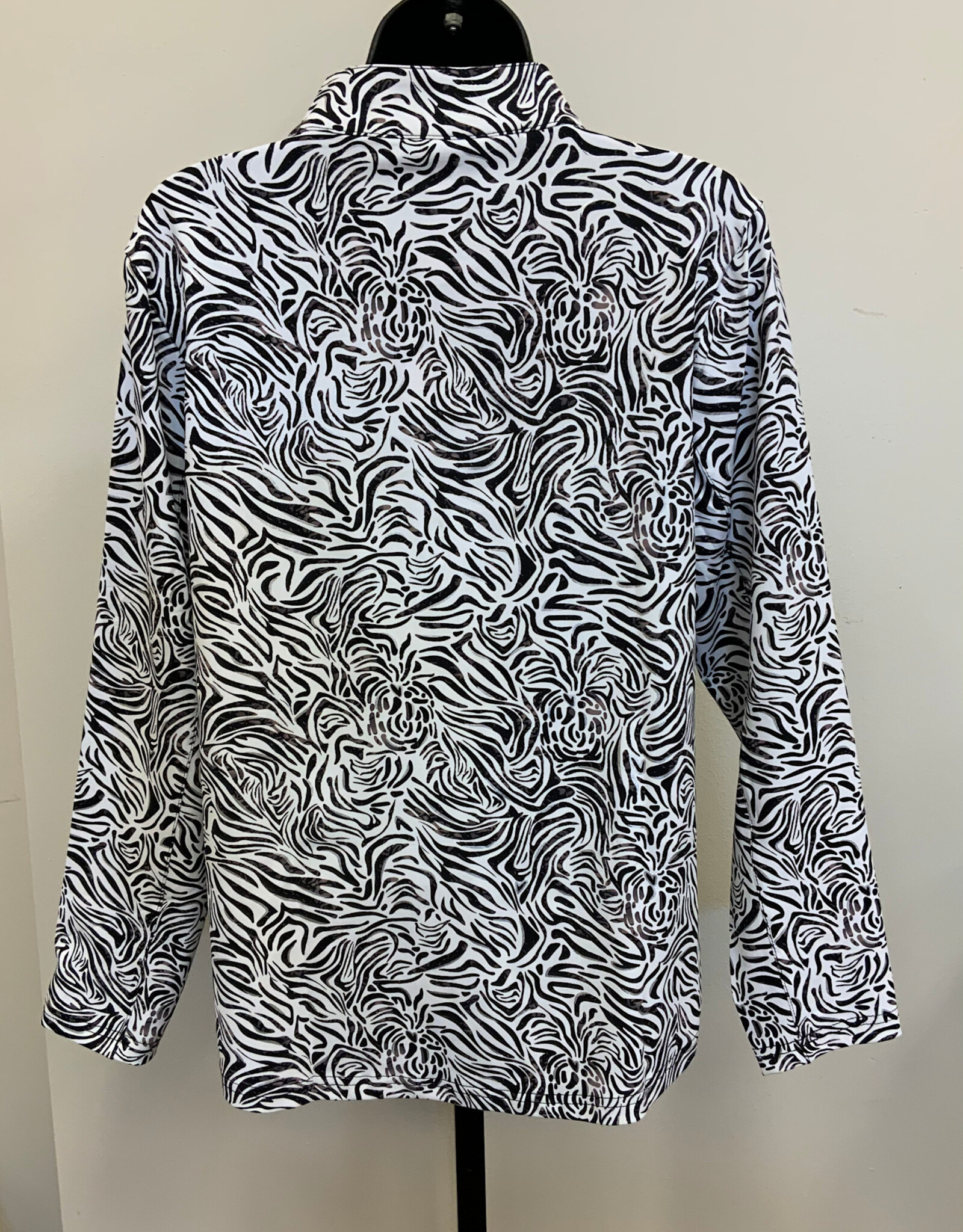 Lulu B Lulu B Zebra Print 1/4 Zip UPF 50+ Long Sleeve Top