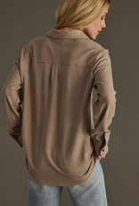 Panache Apparel Panache Apparel Taupe Button-Up Top LC Panache Apparel Panache Apparel Taupe Button-Up Top LC