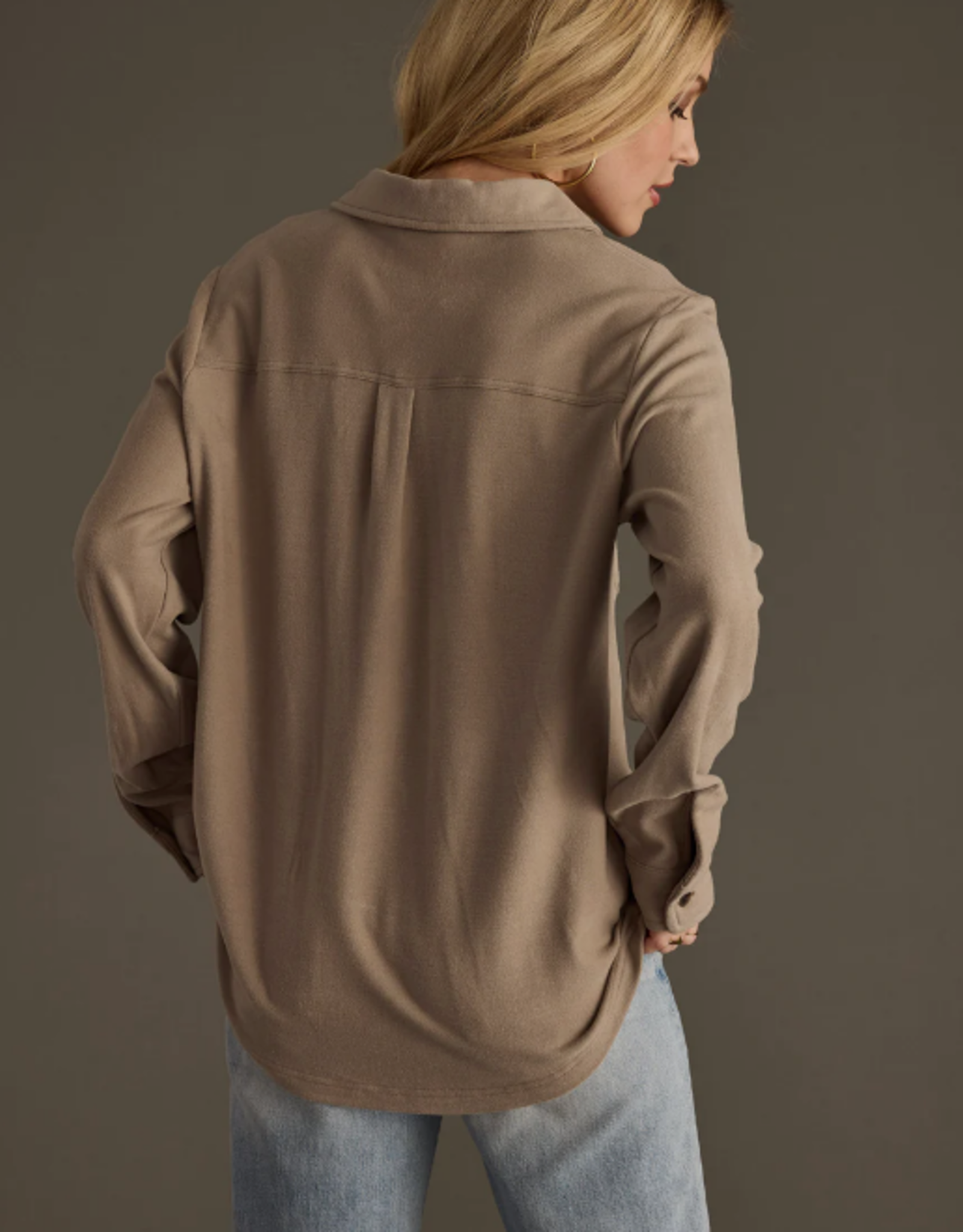 Panache Apparel Panache Apparel Taupe Button-Up Top LC