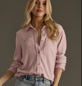 Panache Apparel Panache Apparel Dusty Pink Button-Up Top LC