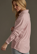 Panache Apparel Panache Apparel Dusty Pink Button-Up Top LC Panache Apparel Panache Apparel Dusty Pink Button-Up Top LC