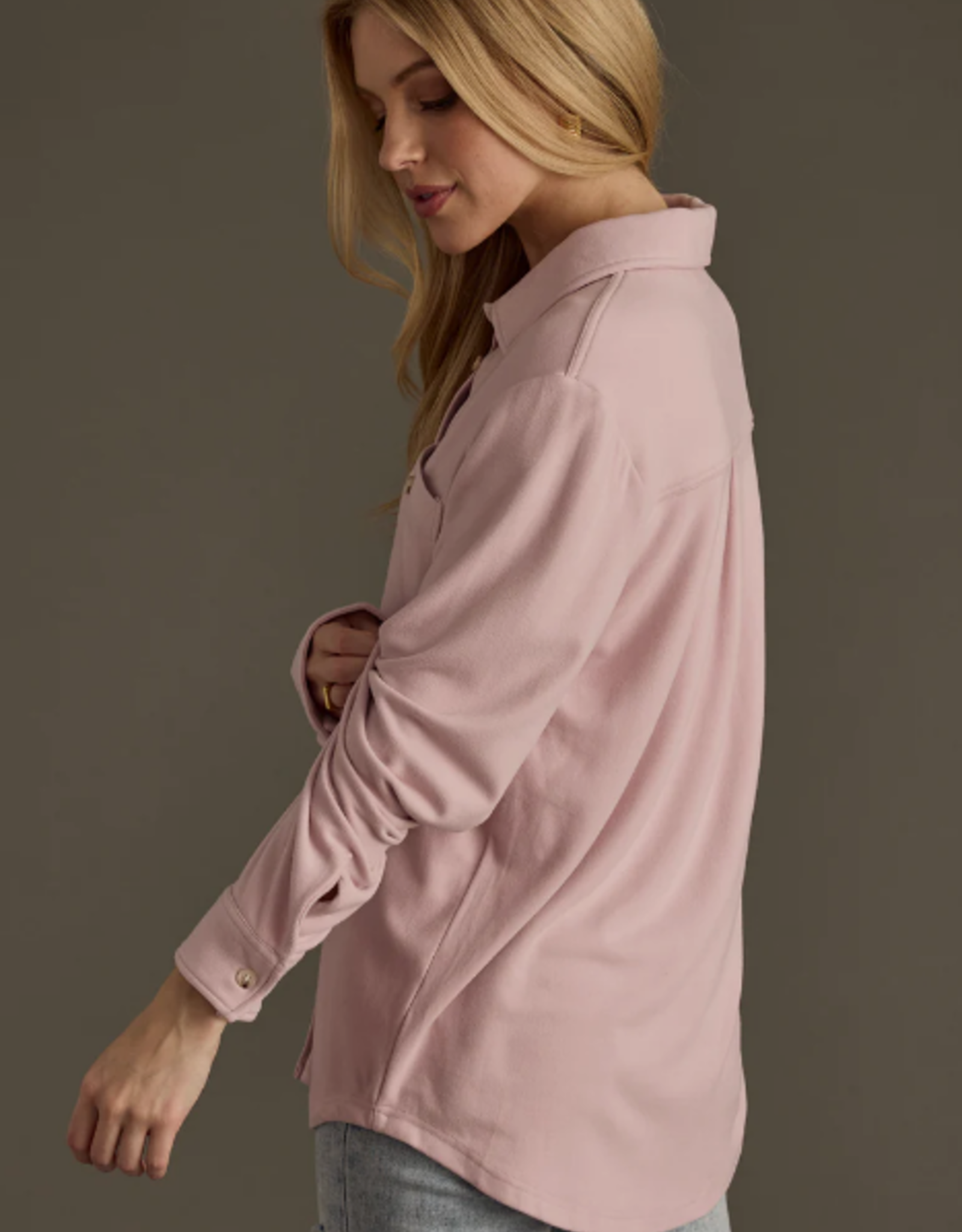 Panache Apparel Panache Apparel Dusty Pink Button-Up Top LC