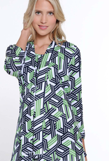 Multiples Multiples Petite  Stripe/Multi 3/4 Sleeve Open Front Jacket & Tank 2-Piece Set AC