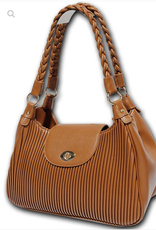 MC Handbags MC Handbags Stephany  Tan Pleated W/Braided Handle Satchel