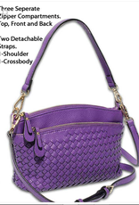 MC Handbags MC Handbags Meloney  Iris Woven 3 Zipper Compartment Shoulder/Crossbody LC