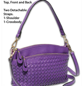 MC Handbags MC Handbags Meloney Iris Woven 3 Zipper Compartment Shoulder/Crossbody LC