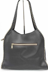 MC Handbags MC Handbags Sophia  Black Shopper W/Chain Ball Trim AH