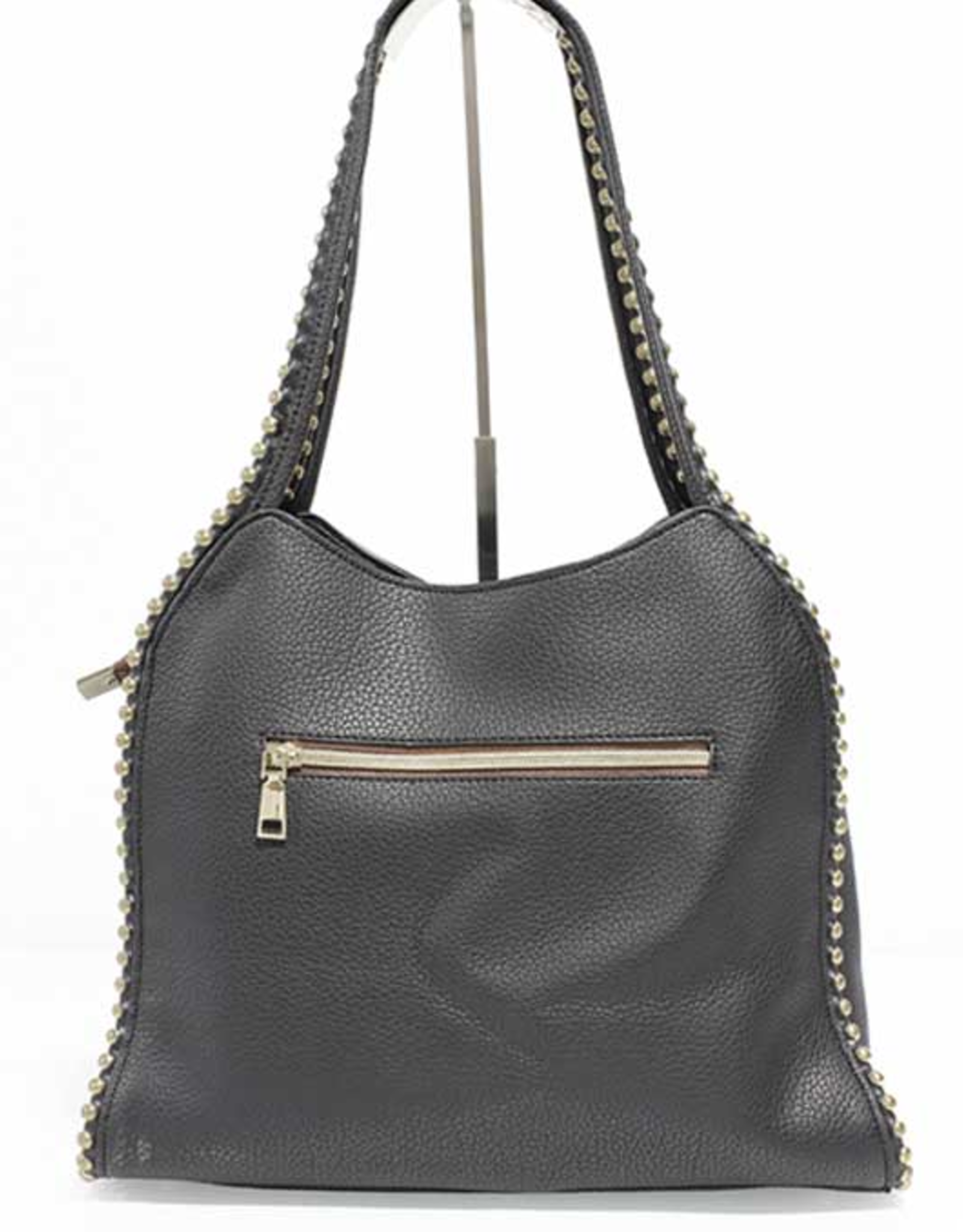MC Handbags MC Handbags Sophia  Black Shopper W/Chain Ball Trim AH