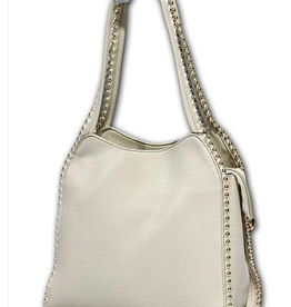 MC Handbags MC Handbags Sophia Bone Shopper W/Chain Ball Trim AH