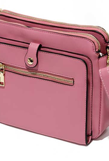 MC Handbags MC Handbags Triana Pink Four Compartment Crossbody W/Credit Card Slots LH