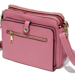 MC Handbags MC Handbags Triana  Pink Four Compartment Crossbody W/Credit Card Slots LH